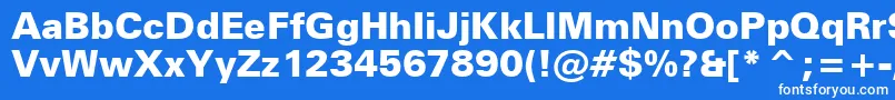 Шрифт ZurichBlackBt – белые шрифты на синем фоне