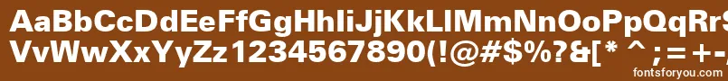 ZurichBlackBt-fontti – valkoiset fontit ruskealla taustalla