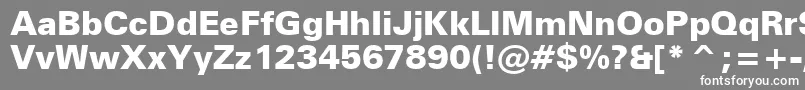 フォントZurichBlackBt – 灰色の背景に白い文字