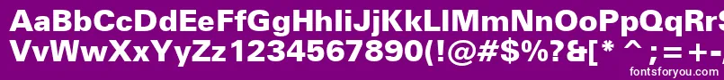 フォントZurichBlackBt – 紫の背景に白い文字