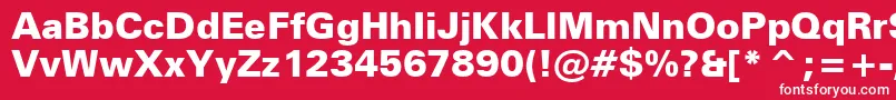 ZurichBlackBt-Schriftart – Weiße Schriften auf rotem Hintergrund