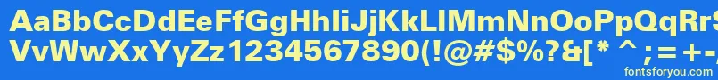 ZurichBlackBt Font – Yellow Fonts on Blue Background