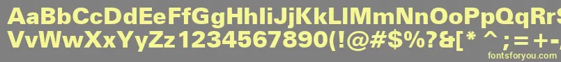 Шрифт ZurichBlackBt – жёлтые шрифты на сером фоне