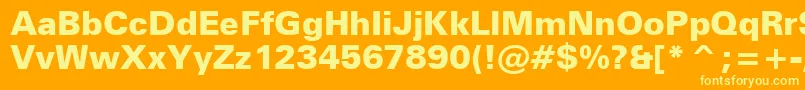 Czcionka ZurichBlackBt – żółte czcionki na pomarańczowym tle
