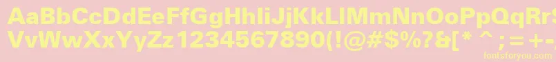 ZurichBlackBt-fontti – keltaiset fontit vaaleanpunaisella taustalla