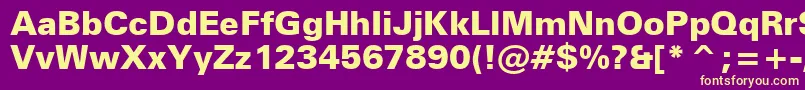 ZurichBlackBt Font – Yellow Fonts on Purple Background