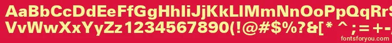 Шрифт ZurichBlackBt – жёлтые шрифты на красном фоне