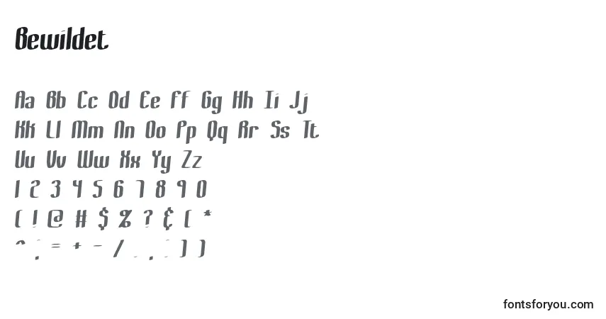 A fonte Bewildet – alfabeto, números, caracteres especiais
