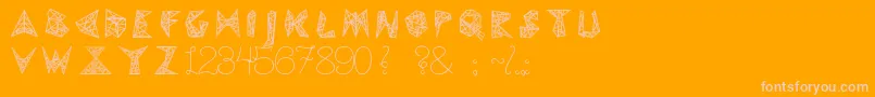 Pylon-Schriftart – Rosa Schriften auf orangefarbenem Hintergrund