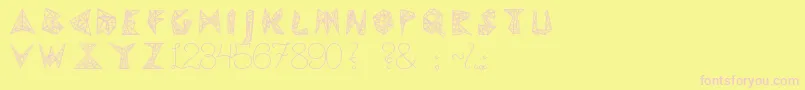 Pylon Font – Pink Fonts on Yellow Background