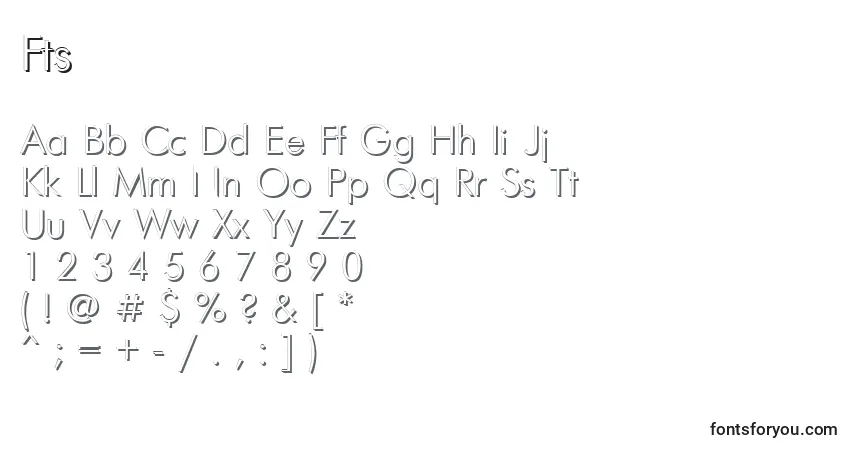 Schriftart Fts – Alphabet, Zahlen, spezielle Symbole
