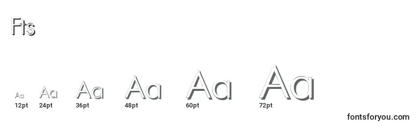 Größen der Schriftart Fts