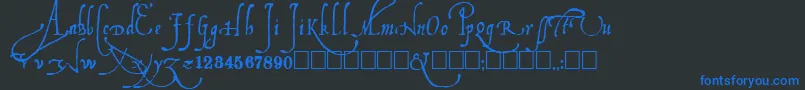 Ludovicos Font – Blue Fonts on Black Background