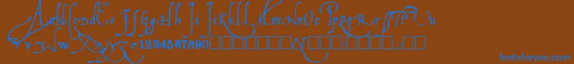 Ludovicos Font – Blue Fonts on Brown Background