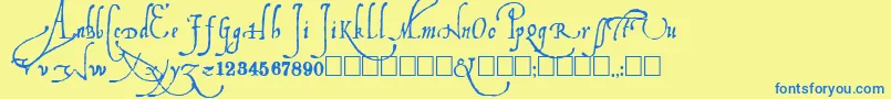 Ludovicos Font – Blue Fonts on Yellow Background