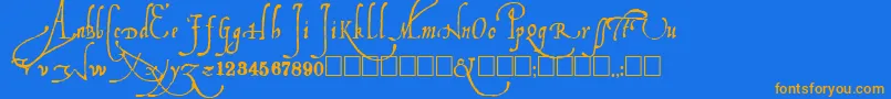 Ludovicos Font – Orange Fonts on Blue Background