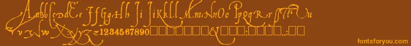 Ludovicos Font – Orange Fonts on Brown Background