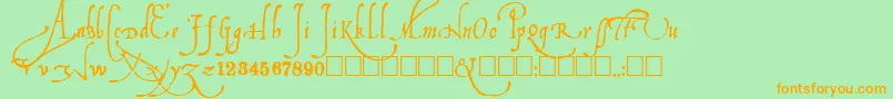 Ludovicos Font – Orange Fonts on Green Background