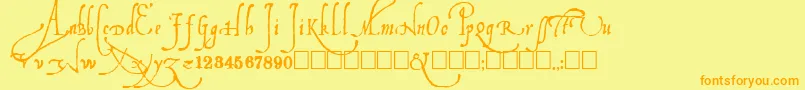 Ludovicos Font – Orange Fonts on Yellow Background