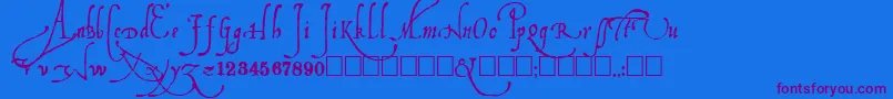 Ludovicos Font – Purple Fonts on Blue Background