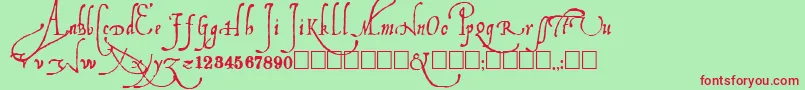 Ludovicos Font – Red Fonts on Green Background