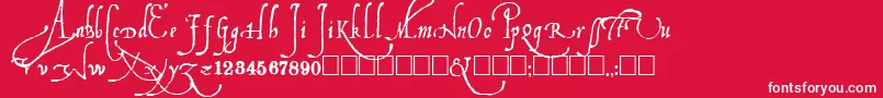 Ludovicos-Schriftart – Weiße Schriften auf rotem Hintergrund