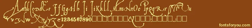 Шрифт Ludovicos – жёлтые шрифты на коричневом фоне