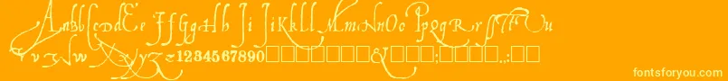 Ludovicos Font – Yellow Fonts on Orange Background