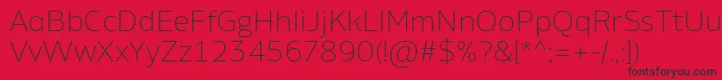 AminoAltExtralight Font – Black Fonts on Red Background