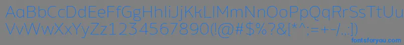 AminoAltExtralight Font – Blue Fonts on Gray Background