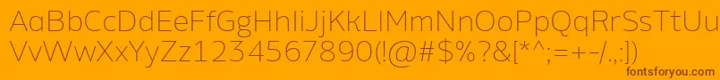 AminoAltExtralight Font – Brown Fonts on Orange Background
