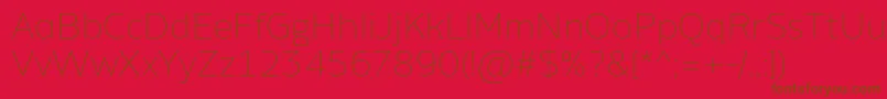 AminoAltExtralight-Schriftart – Braune Schriften auf rotem Hintergrund