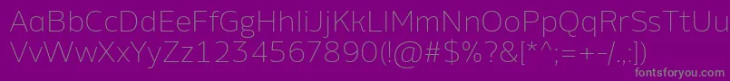 Weitere Informationen zur AminoAltExtralight-Schriftart AminoAltExtralight-Schriftart – Graue Schriften auf violettem Hintergrund