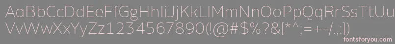 AminoAltExtralight-Schriftart – Rosa Schriften auf grauem Hintergrund