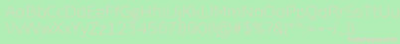 AminoAltExtralight Font – Pink Fonts on Green Background