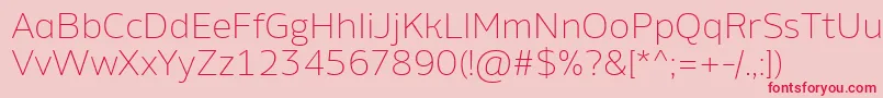 AminoAltExtralight Font – Red Fonts on Pink Background