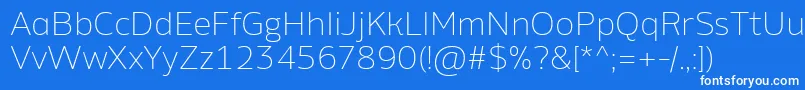 AminoAltExtralight Font – White Fonts on Blue Background