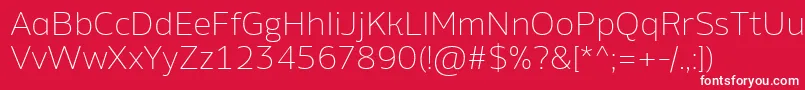 AminoAltExtralight Font – White Fonts on Red Background