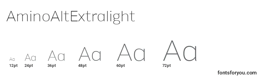 AminoAltExtralight Font Sizes