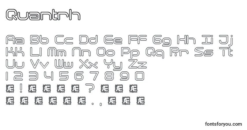 A fonte Quantrh – alfabeto, números, caracteres especiais