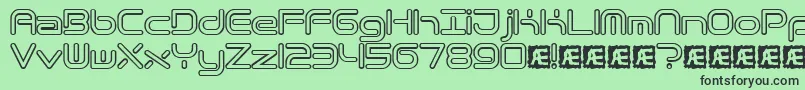 フォントQuantrh – 緑の背景に黒い文字