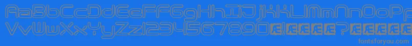 フォントQuantrh – 青い背景に灰色の文字