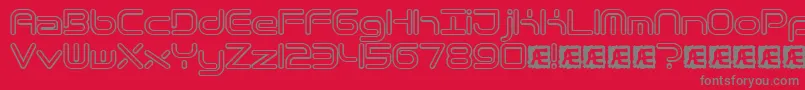 フォントQuantrh – 赤い背景に灰色の文字