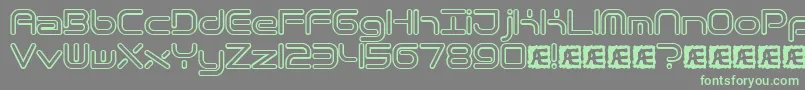 フォントQuantrh – 灰色の背景に緑のフォント