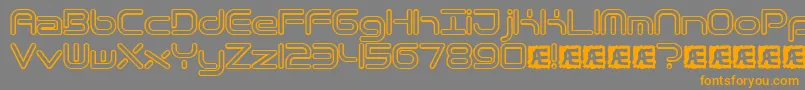 フォントQuantrh – オレンジの文字は灰色の背景にあります。