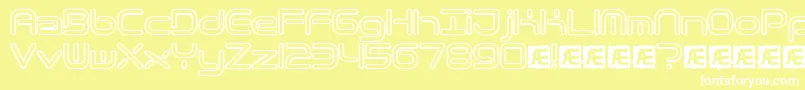 フォントQuantrh – 黄色い背景に白い文字