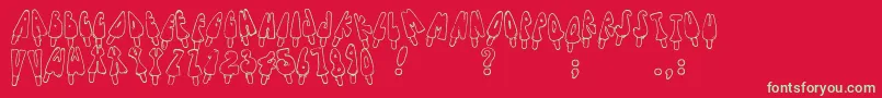 Jennas Popsicles-Schriftart – Grüne Schriften auf rotem Hintergrund