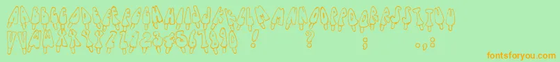 Jennas Popsicles Font – Orange Fonts on Green Background