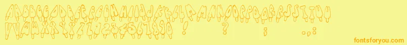 Fonte Jennas Popsicles – fontes laranjas em um fundo amarelo