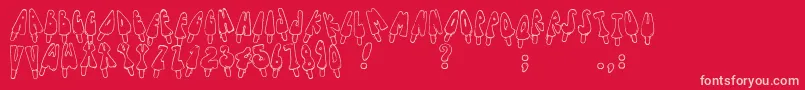 Jennas Popsicles Font – Pink Fonts on Red Background